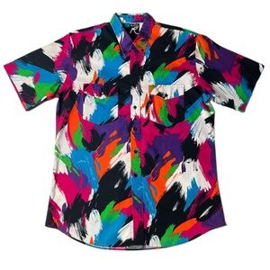 Vintage Roper Abstract 80s Multicolor Western shirt | short sleeve button up